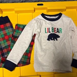 Dearfoams Kids Pajama Set - Cream and Plaid